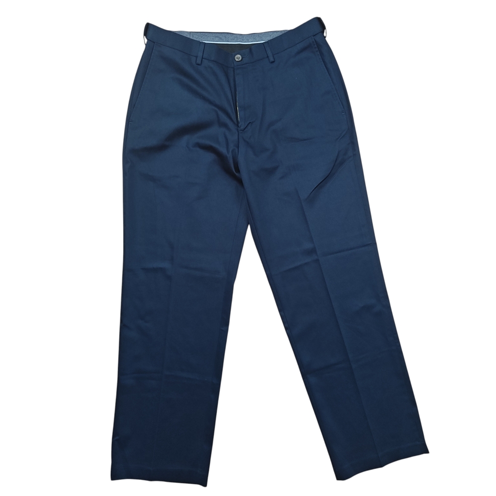 Haggar Men's Classic Fit Premium No Iron Khaki Navy Blue Dress Pants 34×30